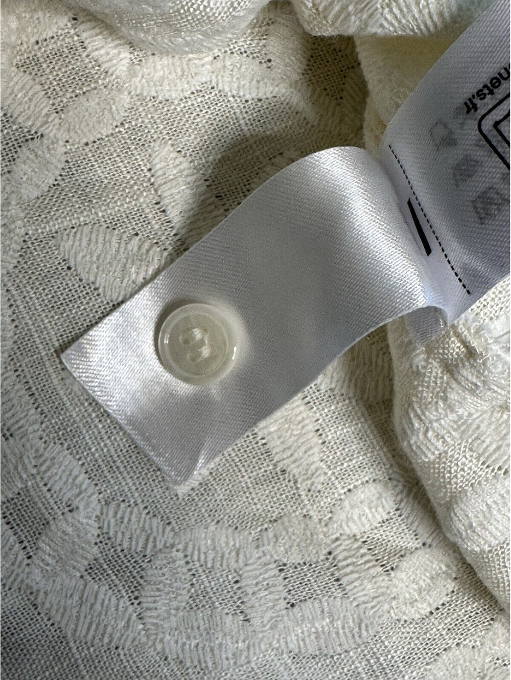 Zara Blogger Favorite Embroidered Short Sleeve Button Down Shirt Blouse S White - Picture 8 of 8